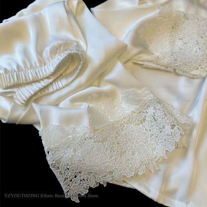 Pyjama Satin Mariée en Dentelle