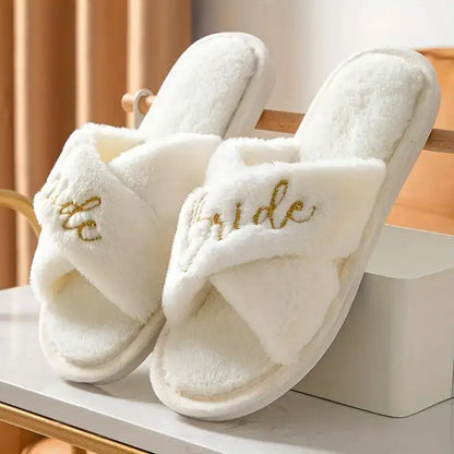 Chaussons EVJF Brodés Bride et Bridesmaid