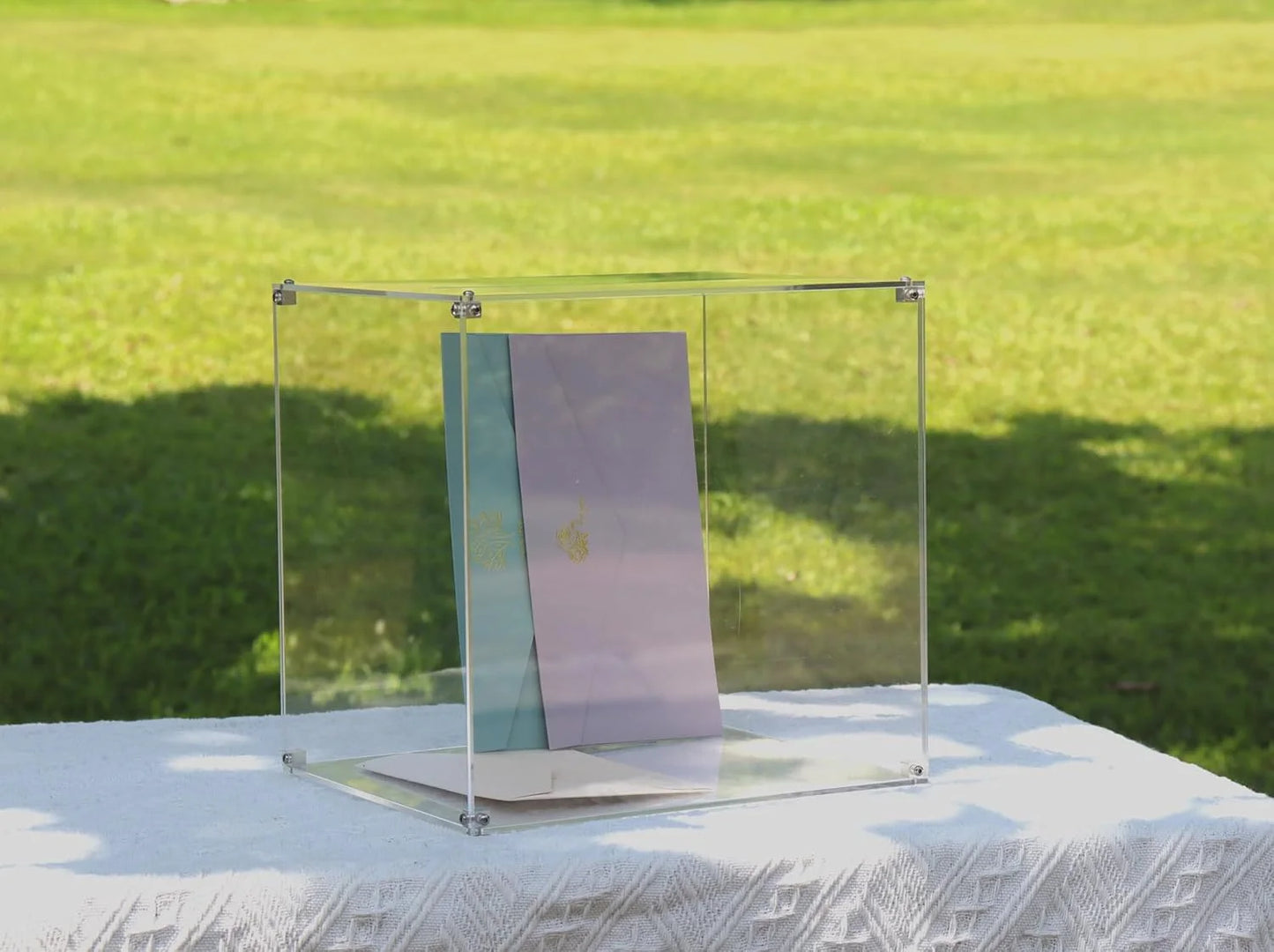 Urne mariage acrylique transparente personnalisable