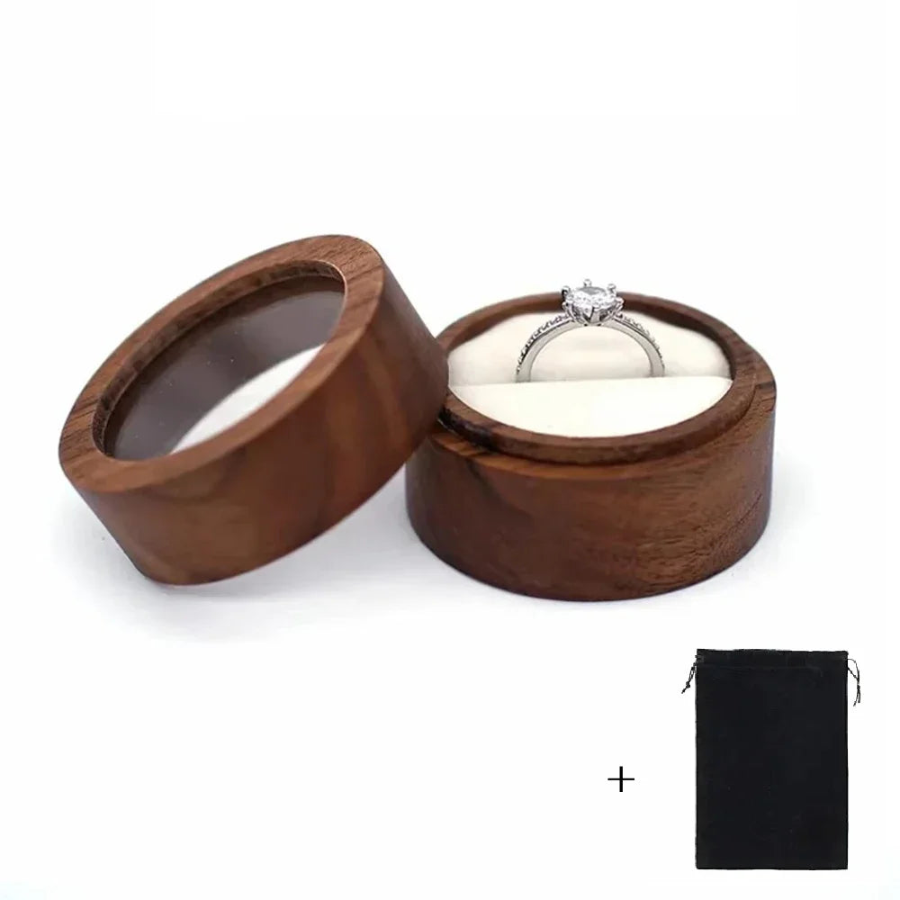 Boîte alliance noyer avec pochette