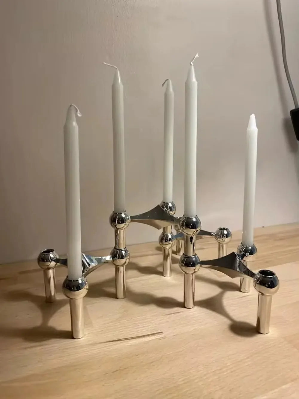 Bougeoir mariage métal modulaire empilable 3 bougies