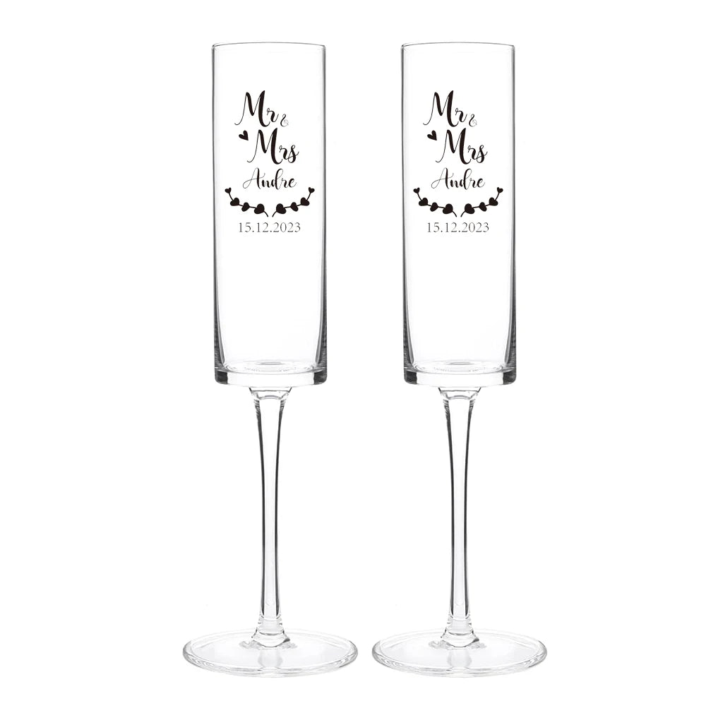 Flûte à Champagne Personnalisée Gravée Prénoms et Date