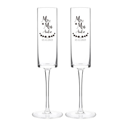 Flûte à Champagne Personnalisée Gravée Prénoms et Date