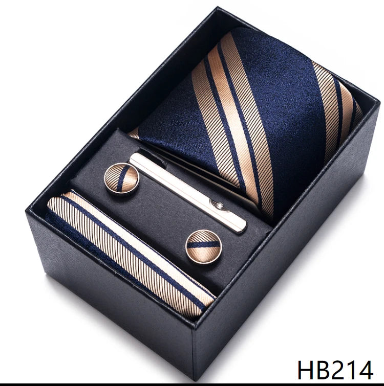 Coffret Cravate Mariage Homme Pochette et Boutons de Manchette