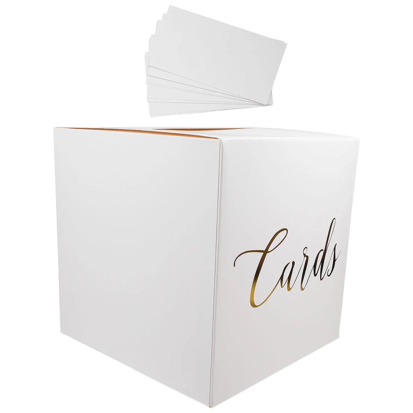 Urne mariage blanche dorée pour enveloppes