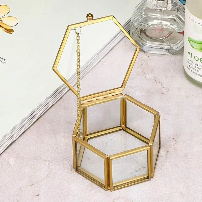 Écrin alliance hexagonal verre et cuivre — vue 2
