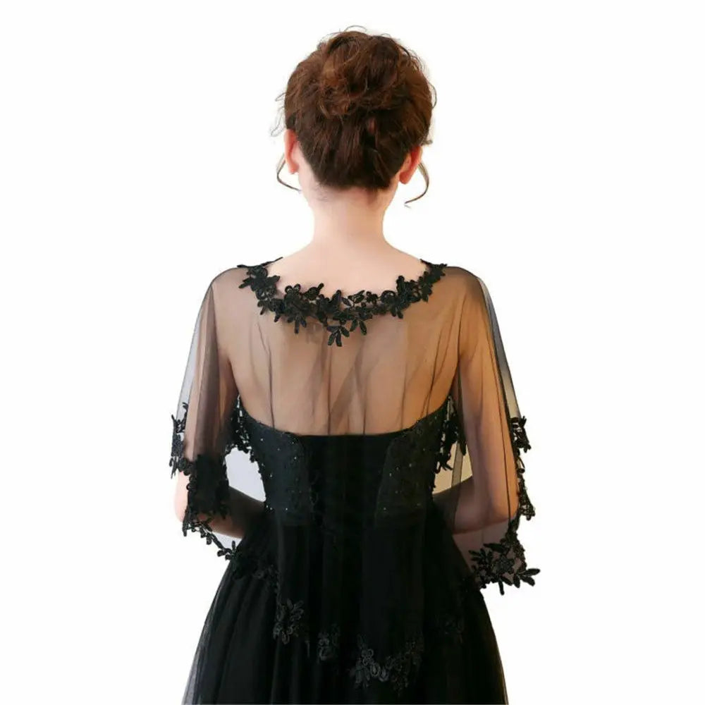 Étole Mariée Cape Tulle Dentelle Brodée