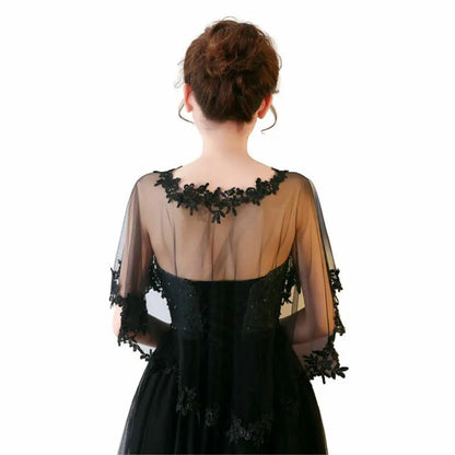 Étole Mariée Cape Tulle Dentelle Brodée