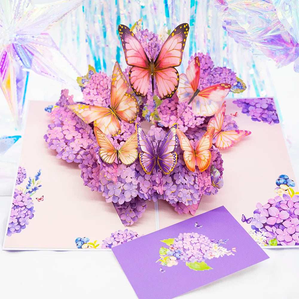 Carte Pop-Up 3D Fleurs et Mariage