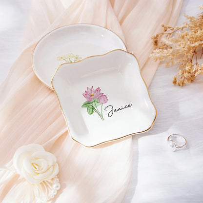 Vide-poche personnalisé fleur de naissance — vue 3
