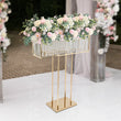 Présentoir à Fleurs Mariage Doré à Pampilles Cristal