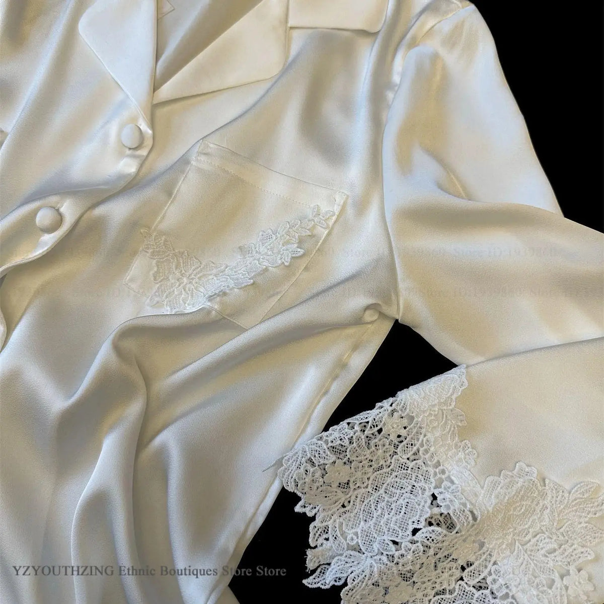 Pyjama Satin Mariée en Dentelle
