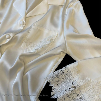 Pyjama Satin Mariée en Dentelle