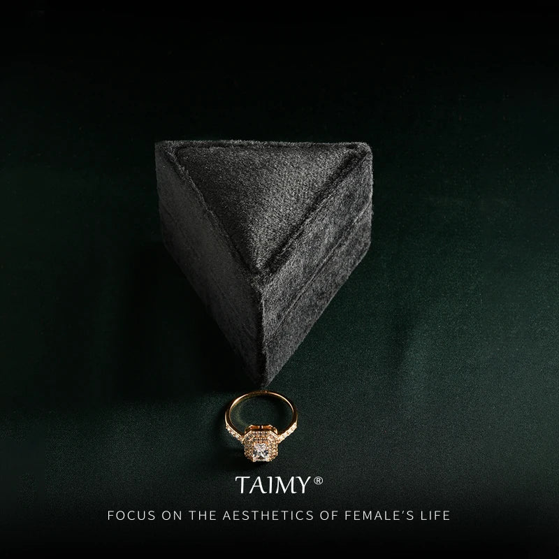 TAIMY Plush Velvet Jewelry Ring Box Birthday Lover Gift Detachable Lid Jewelry Organizer Storage Box Jeweler Jewelry Packging