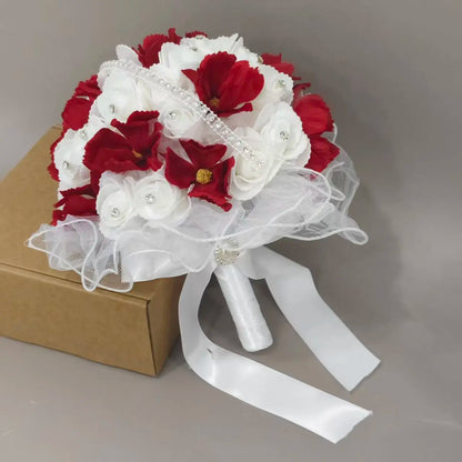 Bouquet de mariée roses et strass — vue 8