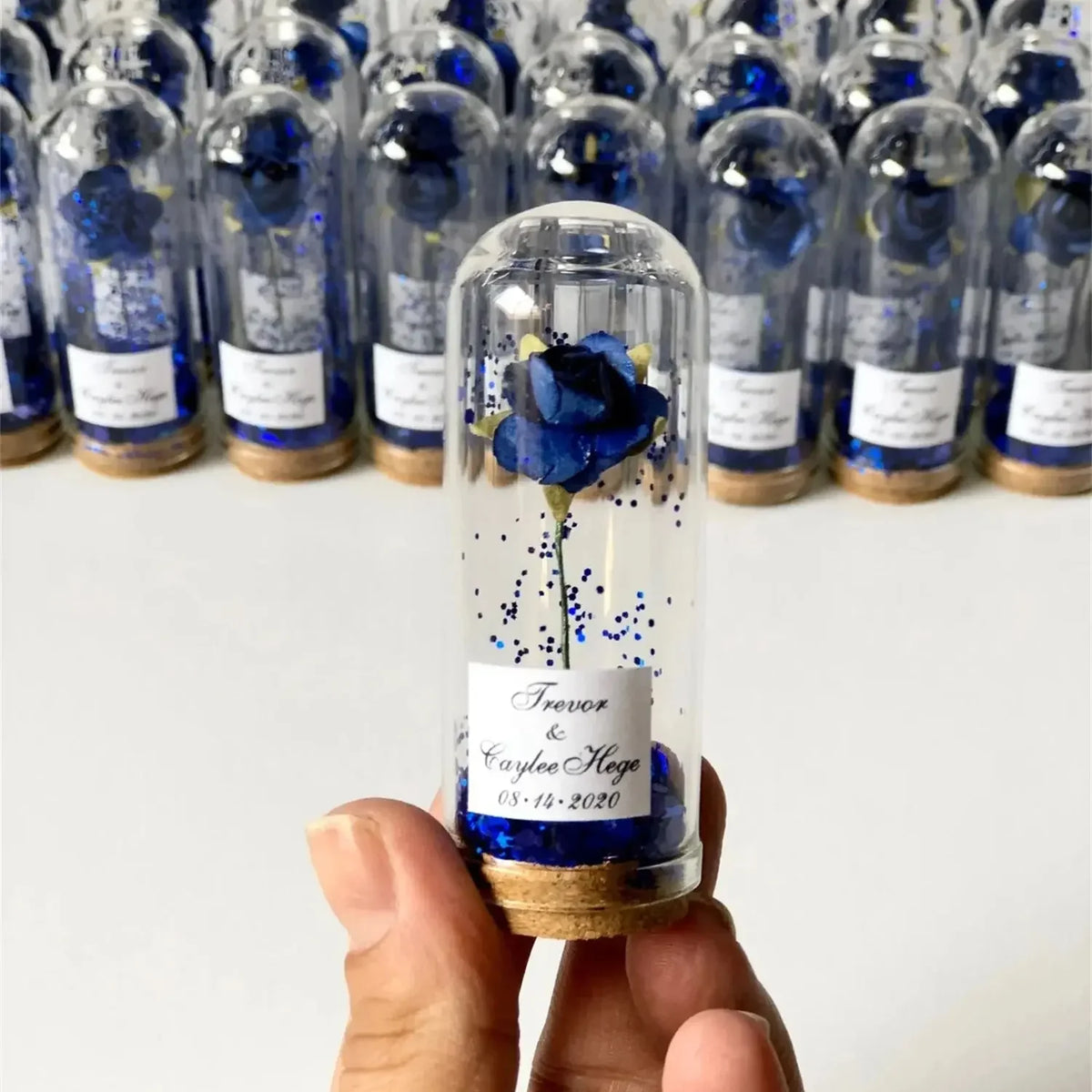 Cadeau invité mariage rose sous cloche — vue 22