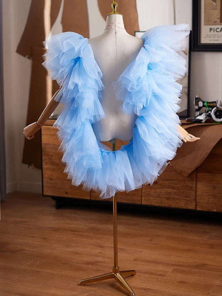 Étole Mariée Tulle Volants Superposés