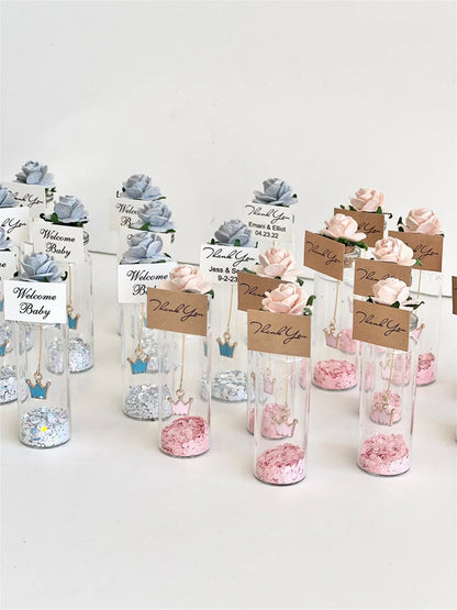 Cadeau invité mariage rose sous cloche — vue 6