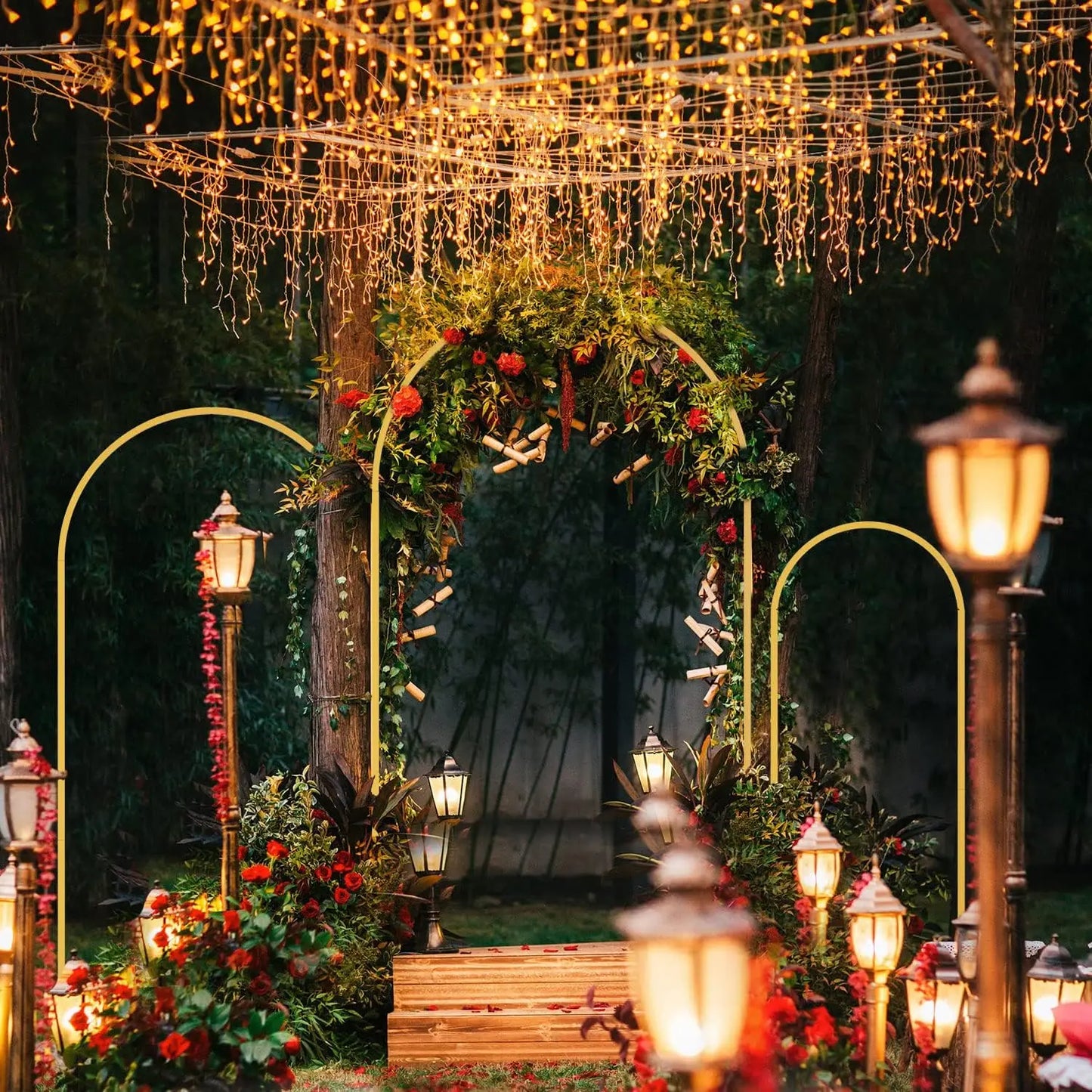 Arche Mariage Ogive Dorée 4 Tailles