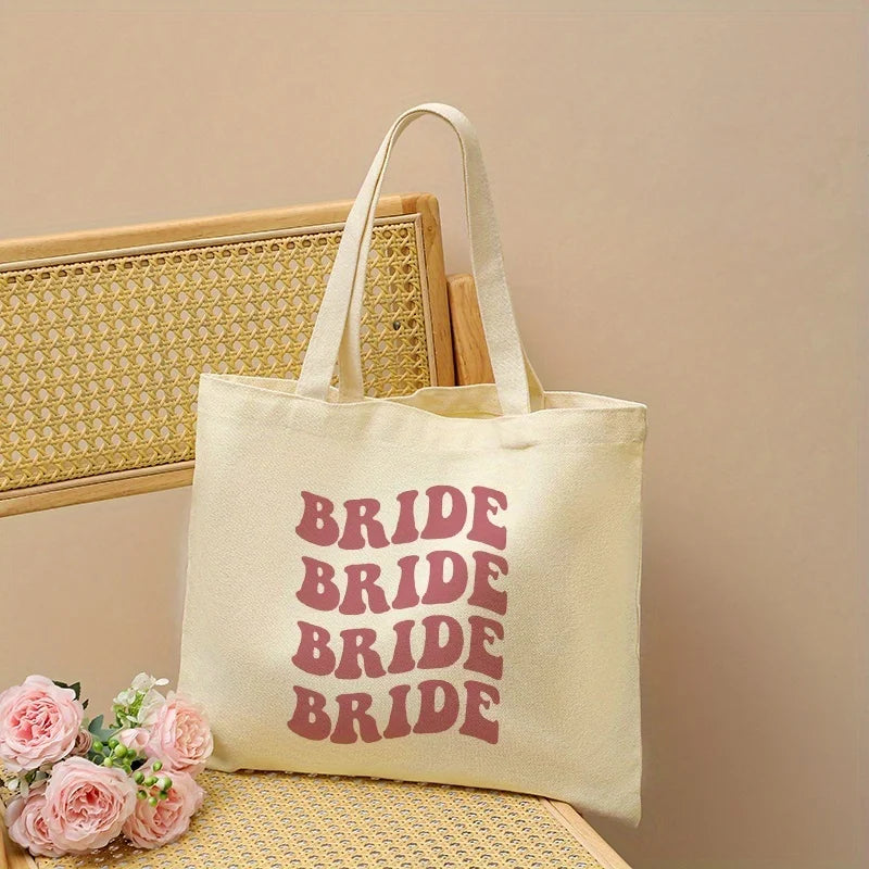 Tote bag EVJF lettrage rétro rose