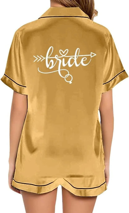 Pyjama court en satin de mariée