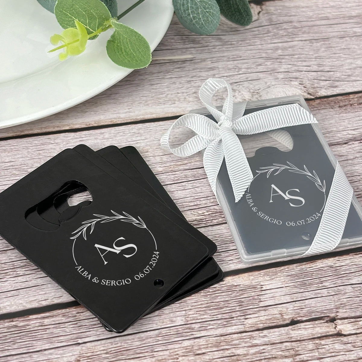Décapsuleur carte métal personnalisé mariage