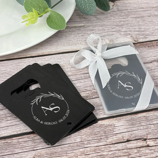 Décapsuleur carte métal personnalisé mariage