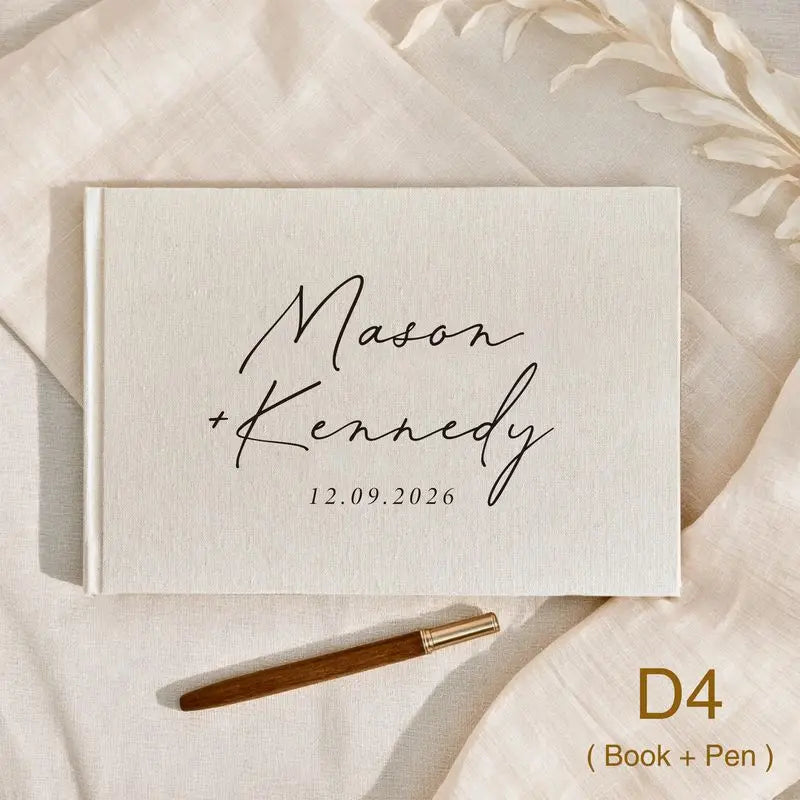 Livre d'Or Mariage Personnalisé Format A4 avec Stylo