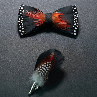 Nœud Papillon Mariage Plume et Broche