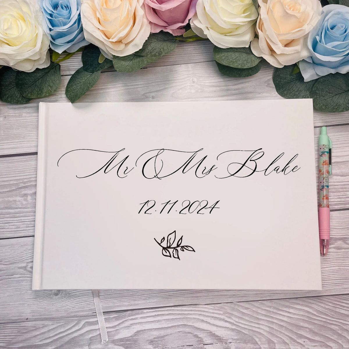 Livre d'Or Mariage Personnalisé Couverture Blanche — vue 3