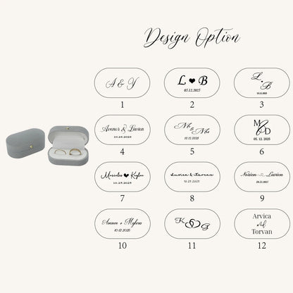 Boîte alliance ovale fermoir doré — Gris