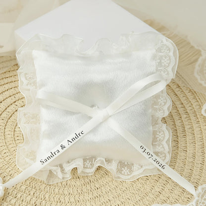 Coussin alliance carré nœud blanc