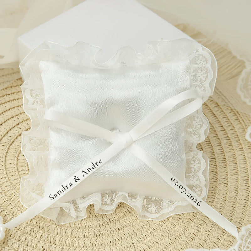 Coussin alliance carré nœud blanc — vue 7