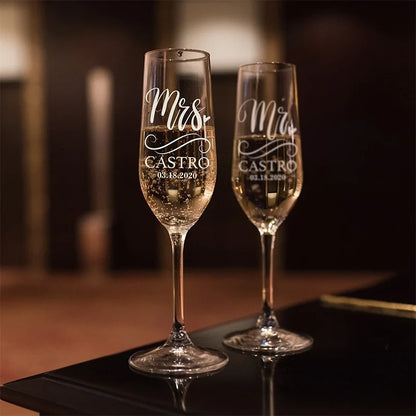 Flûte champagne personnalisée gravée mariage