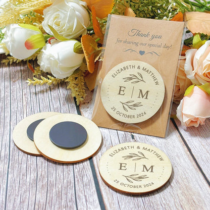 Cadeau invité mariage magnet en bois