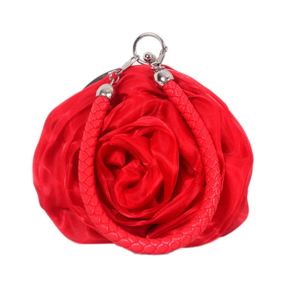 Sac pochette mariée fleur de rose