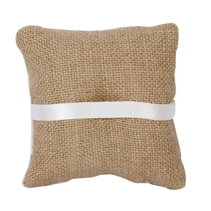 Coussin alliance champêtre jute marron — vue 3