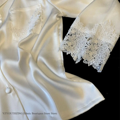 Pyjama Satin Mariée en Dentelle