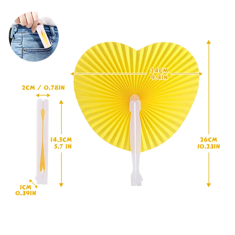 Éventail mariage cœur pliable coloré — vue 17