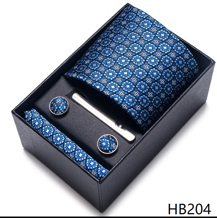 Coffret Cravate Mariage Homme Pochette et Boutons de Manchette