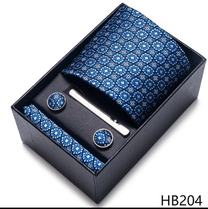 Coffret Cravate Mariage Homme Pochette et Boutons de Manchette