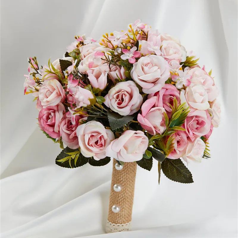 Bouquet Mariée en Roses de Soie