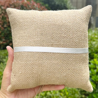 Coussin alliance dentelle jute et panier — vue 3