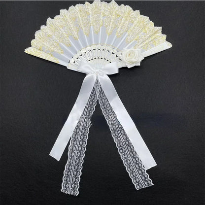 Éventail dentelle mariage invités