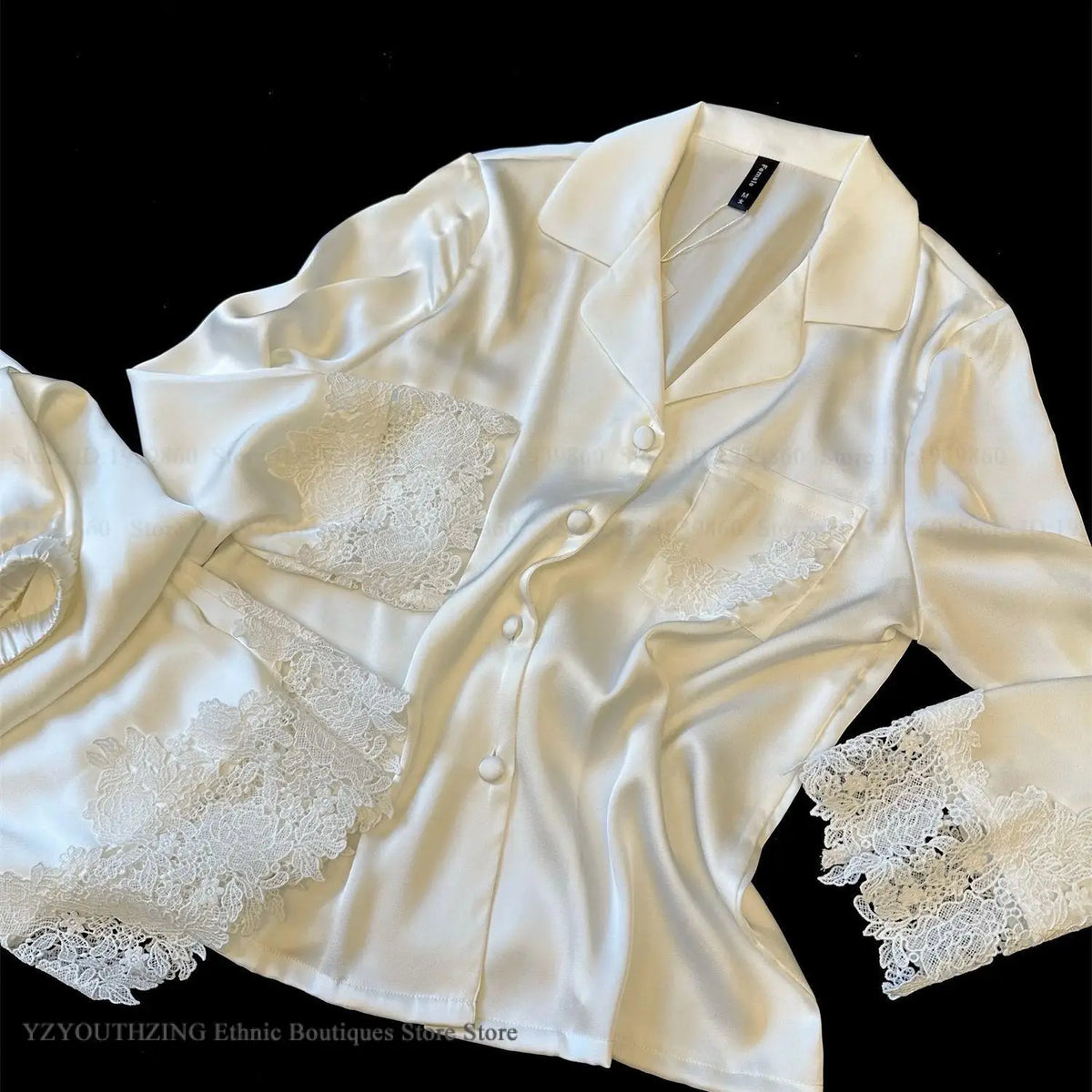 Pyjama Satin Mariée en Dentelle