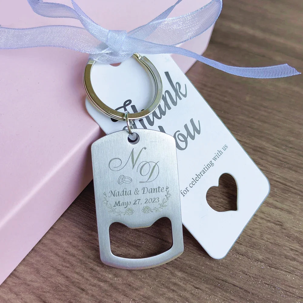 Cadeau Invité Mariage Porte-clés Décapsuleur Personnalisé
