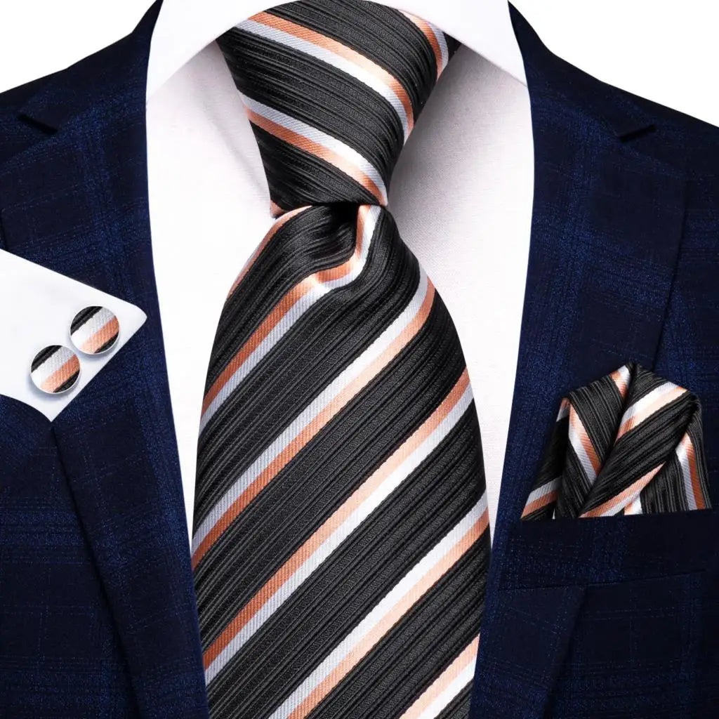 Coffret Cravate Mariage Homme avec Pochette et Manchettes