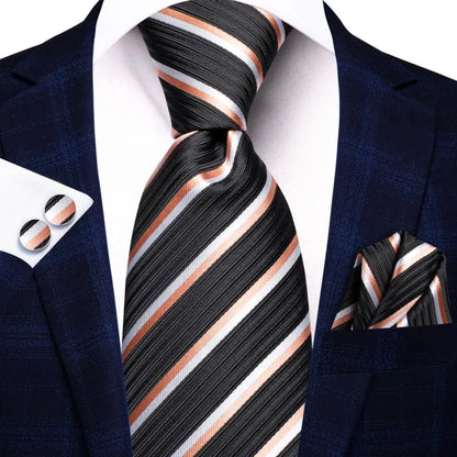Coffret Cravate Mariage Homme avec Pochette et Manchettes