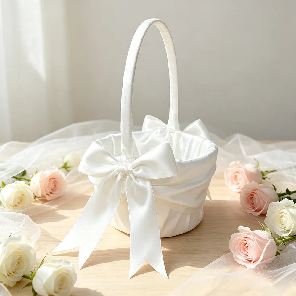 Coussin alliances bandeau satin blanc — vue 3