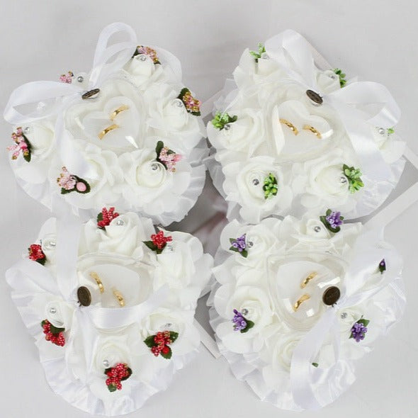 Coussin alliance cœur fleur